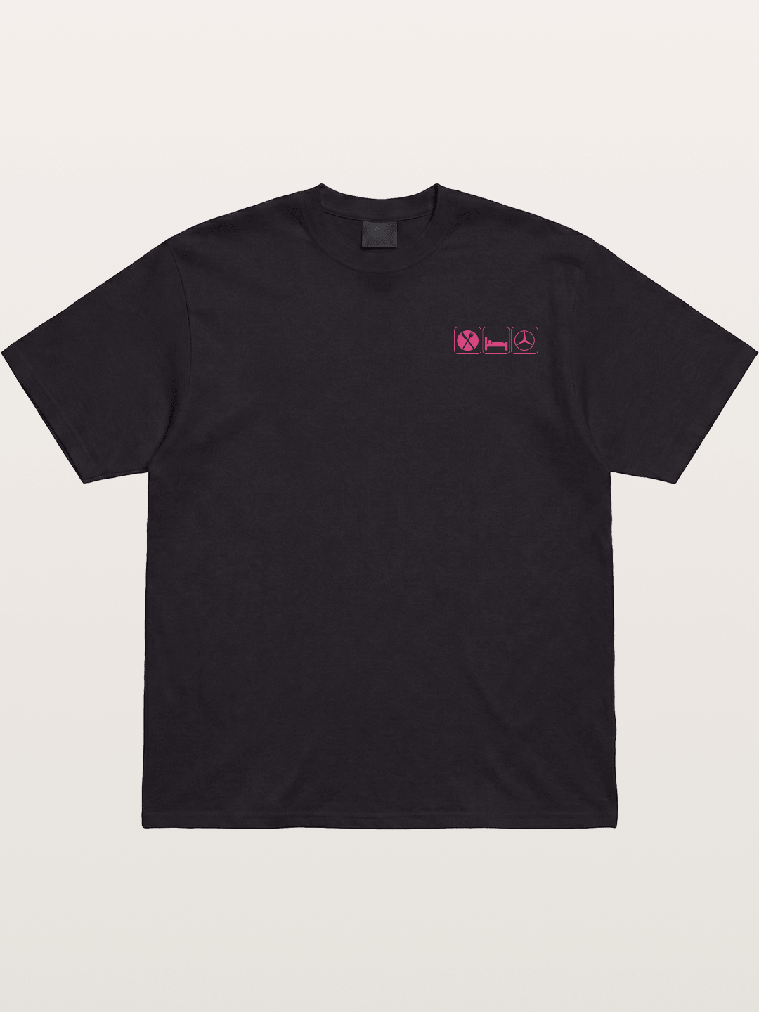 Eat Sleep Mercedes Pink Print Cotton T-shirt