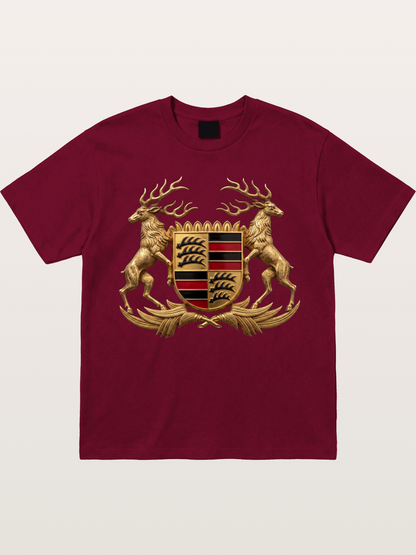 Porsche Crest Deer Artwork Gildan T-shirt