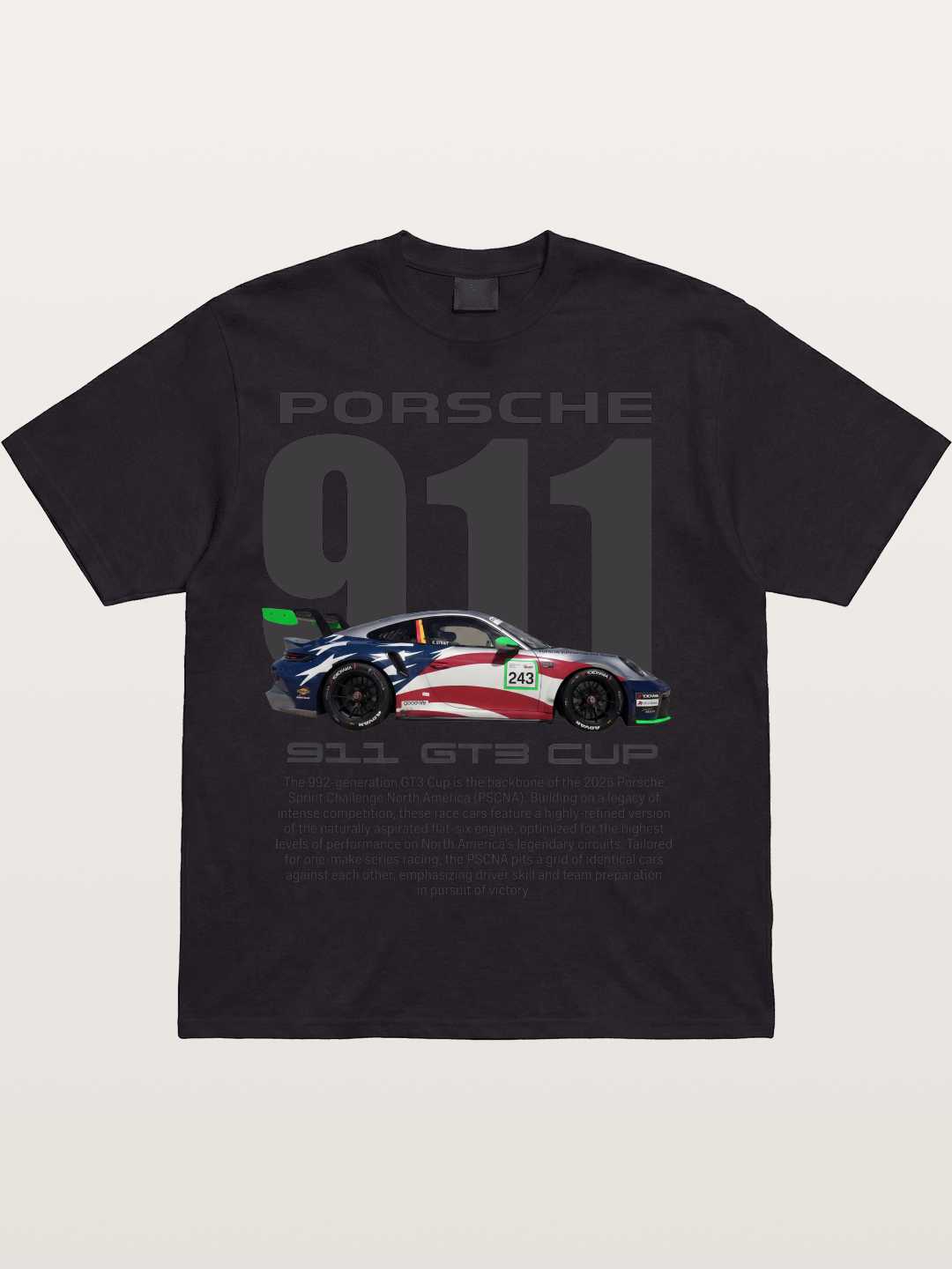 Porsche 911 GT3 Cup American Colors Cotton T-shirt