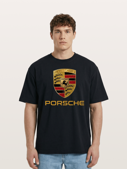 Porsche Golden Emblem Cotton T-shirt