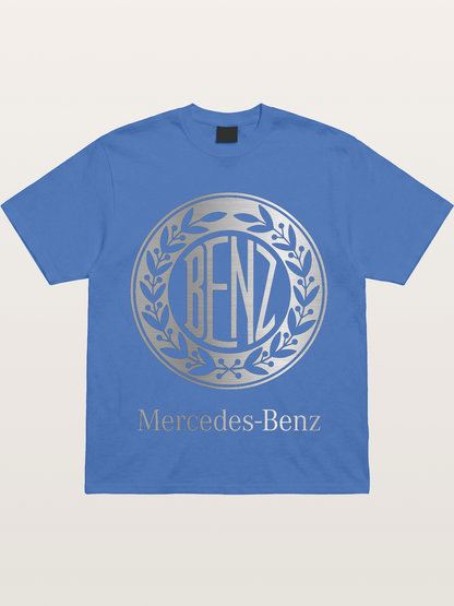Benz Retro Lettermark Silver Texture Gildan T-shirt
