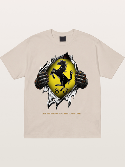 Ferrari Prancing Horse Tear Through Cotton T-shirt