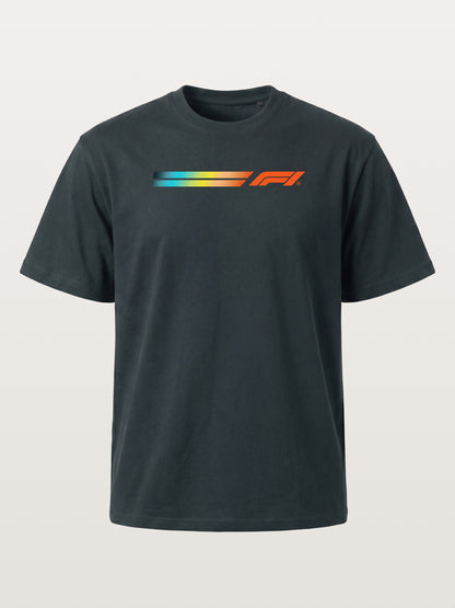 F1 Rainbow Gradient Stripe Banner Gildan T-shirt