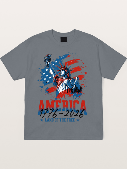 Statue Of Liberty 1776-2026 Cotton T-shirt