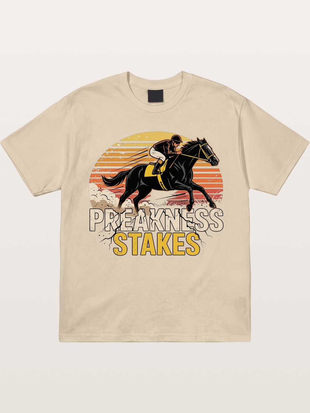 Preakness Stakes Retro Sunset Print Gildan T-shirt