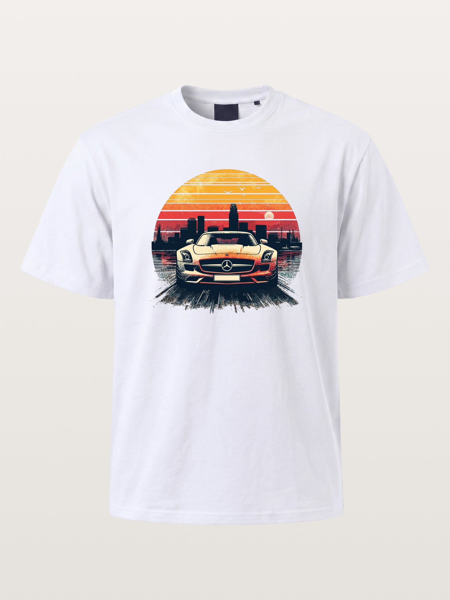 AMG Sport Car Retro Sunset Cityscape Gildan T-shirt