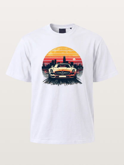 AMG Sport Car Retro Sunset Cityscape Gildan T-shirt