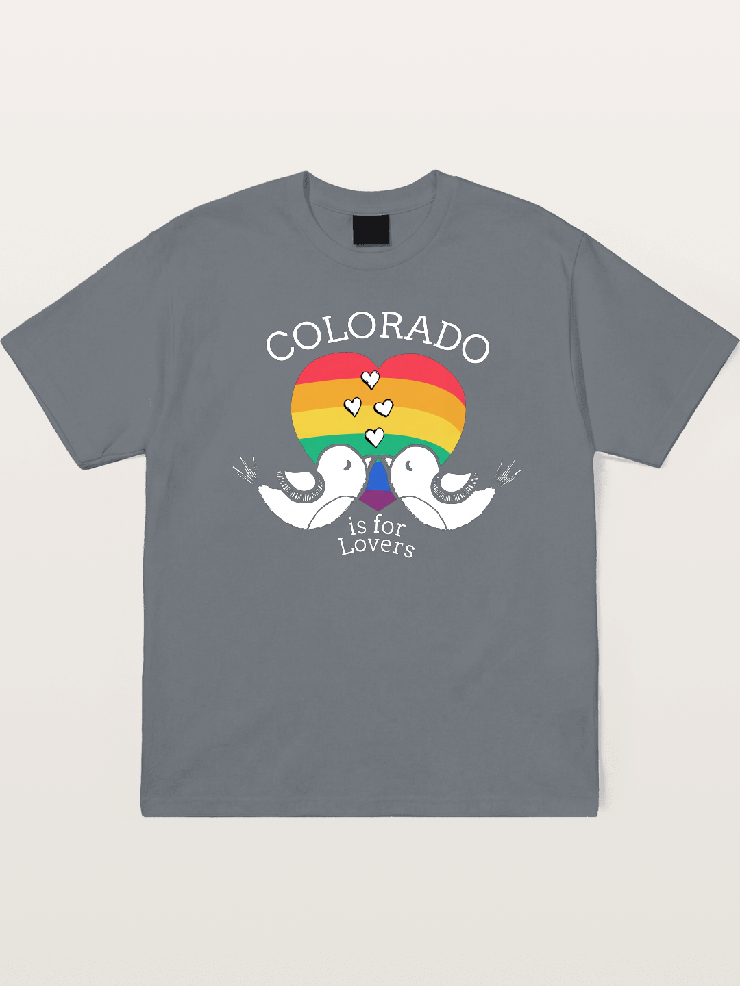 Colorado Trans Pride Heart Design Cotton T-shirt