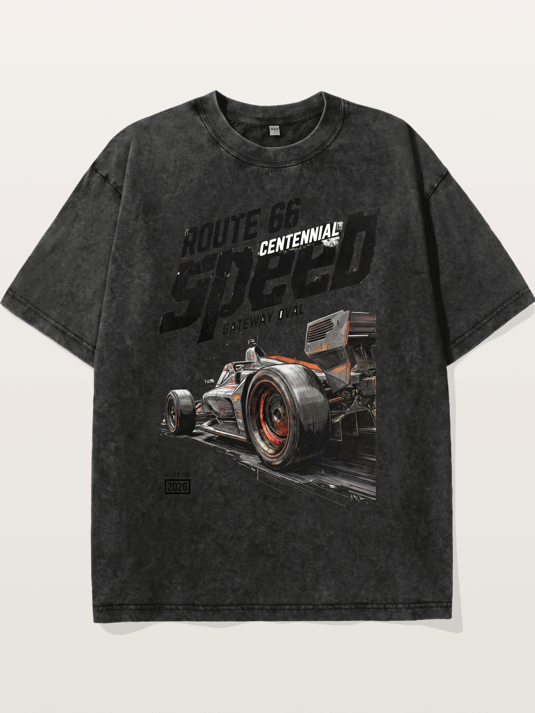 Grunge Speed IndyCar Art Washed T-shirt