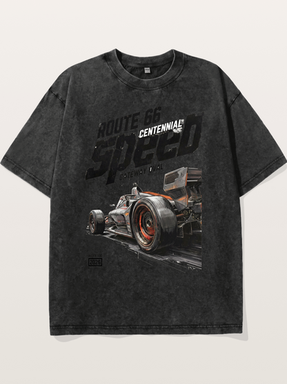 Grunge Speed IndyCar Art Washed T-shirt