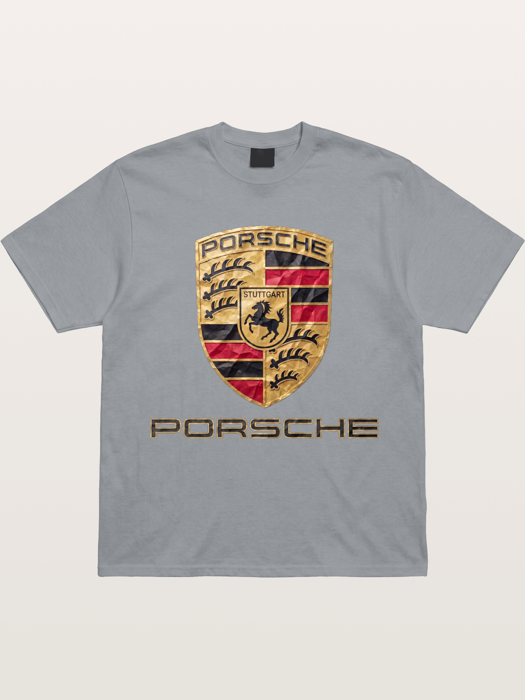 Porsche Crumpled Paper Logo Gildan T-shirt