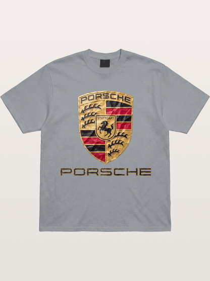 Porsche Crumpled Paper Logo Gildan T-shirt