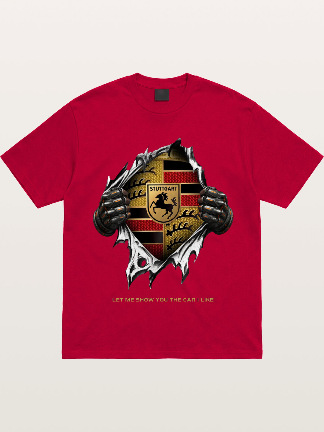 Porsche Crest Tear Through Effect Gildan T-shirt