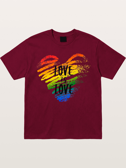 Love Is Love Rainbow Heart Art Gildan T-shirt