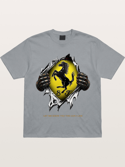 Ferrari Prancing Horse Tear Through Gildan T-shirt