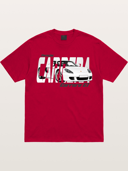 Porsche Carrera GT White Sticker Gildan T-shirt