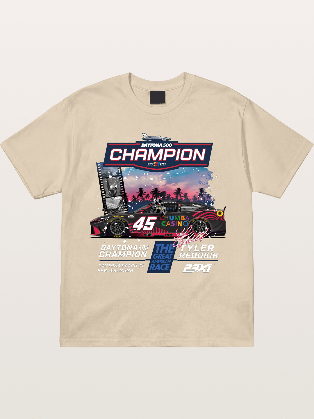 Tyler Reddick 45 Champion Car Art Gildan T-shirt