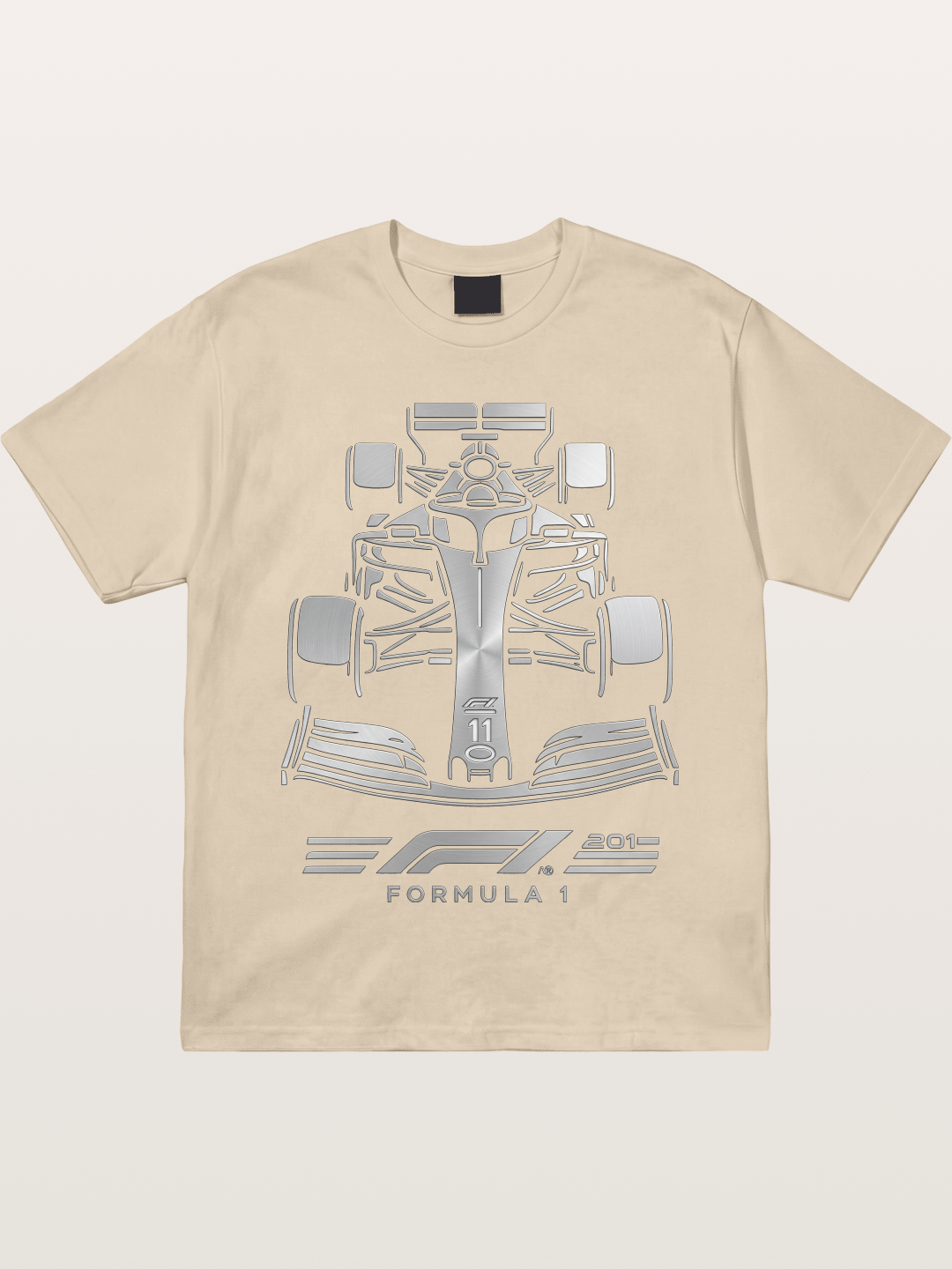 Silver F1 Car Line Art Print Gildan T-shirt