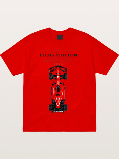 LV Monaco F1 Red Race Car Cotton T-shirt