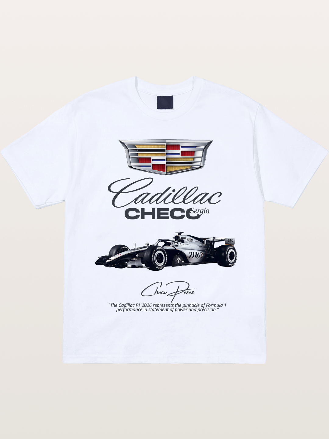 Checo Perez Cadillac F1 Print Gildan T-shirt