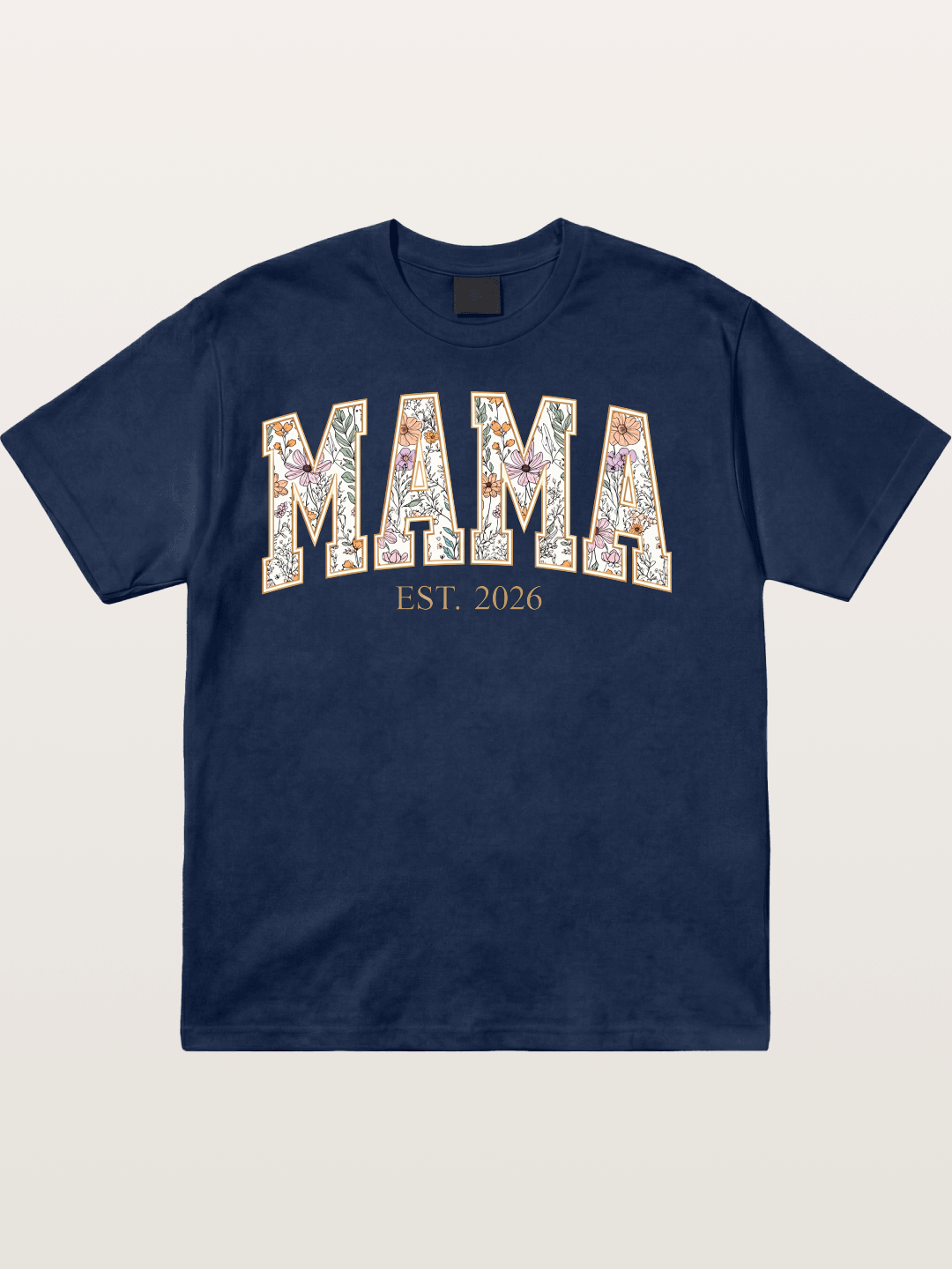 Floral Mama Est 2026 Design Cotton T-shirt