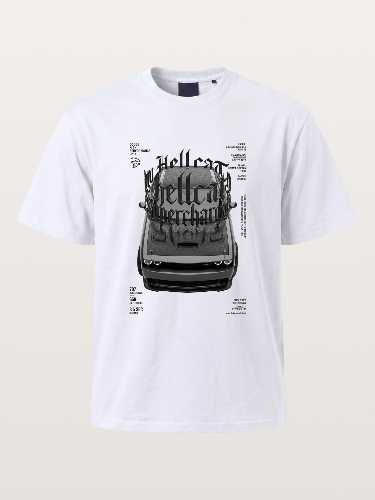 Gothic Hellcat Front View Print Cotton T-shirt