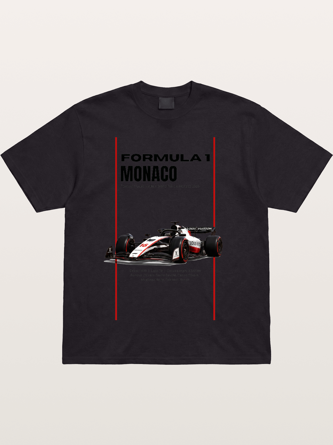 Minimal F1 Monaco Race Card Cotton T-shirt
