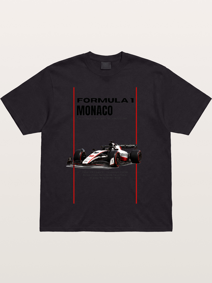 Minimal F1 Monaco Race Card Cotton T-shirt