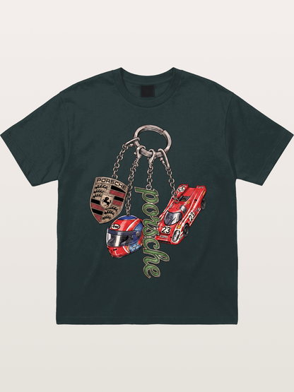 Porsche Vintage Race Charm Combo Gildan T-shirt