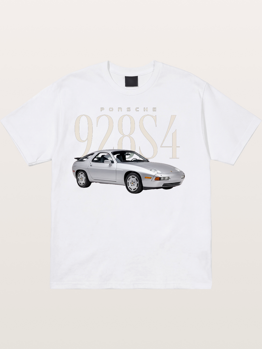 Porsche 928 S4 Silver Coupe Cotton T-shirt