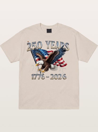 American Eagle 250th Anniversary Flag Cotton T-shirt