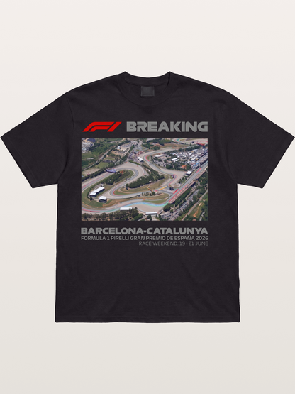 Barcelona Catalunya Track Aerial View Cotton T-shirt