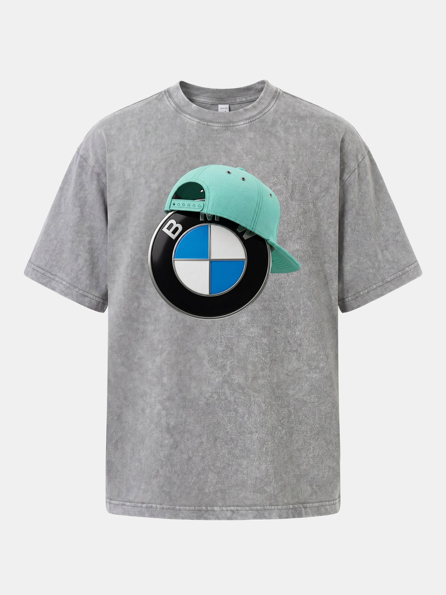 BMW Logo & Tiffany Cap Art Washed T-shirt