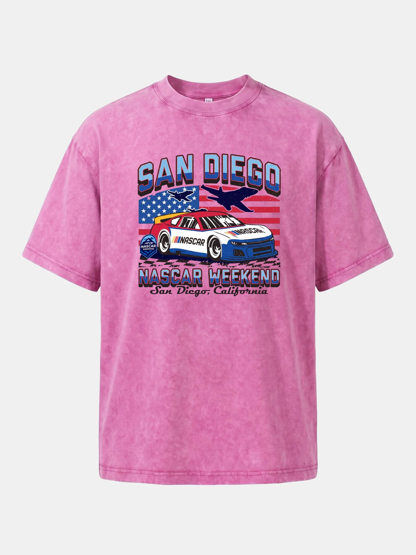 San Diego NASCAR Jet and Race Car Washed T-shirt