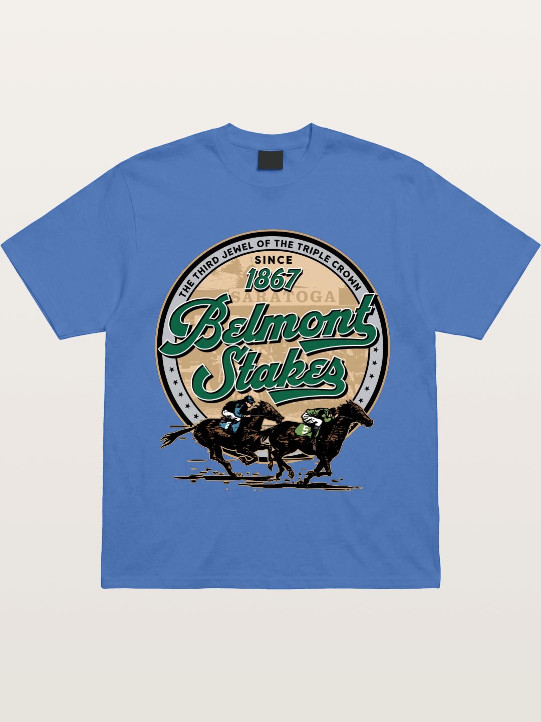 Belmont Stakes Two Horses Racing Gildan T-shirt