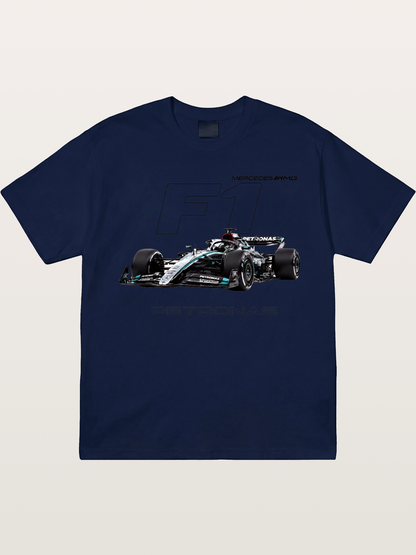 Mercedes F1 Formula Car Print Gildan T-shirt
