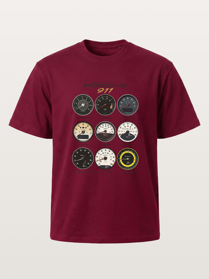 Porsche 911 Cluster Vintage Gauge Set Gildan T-shirt