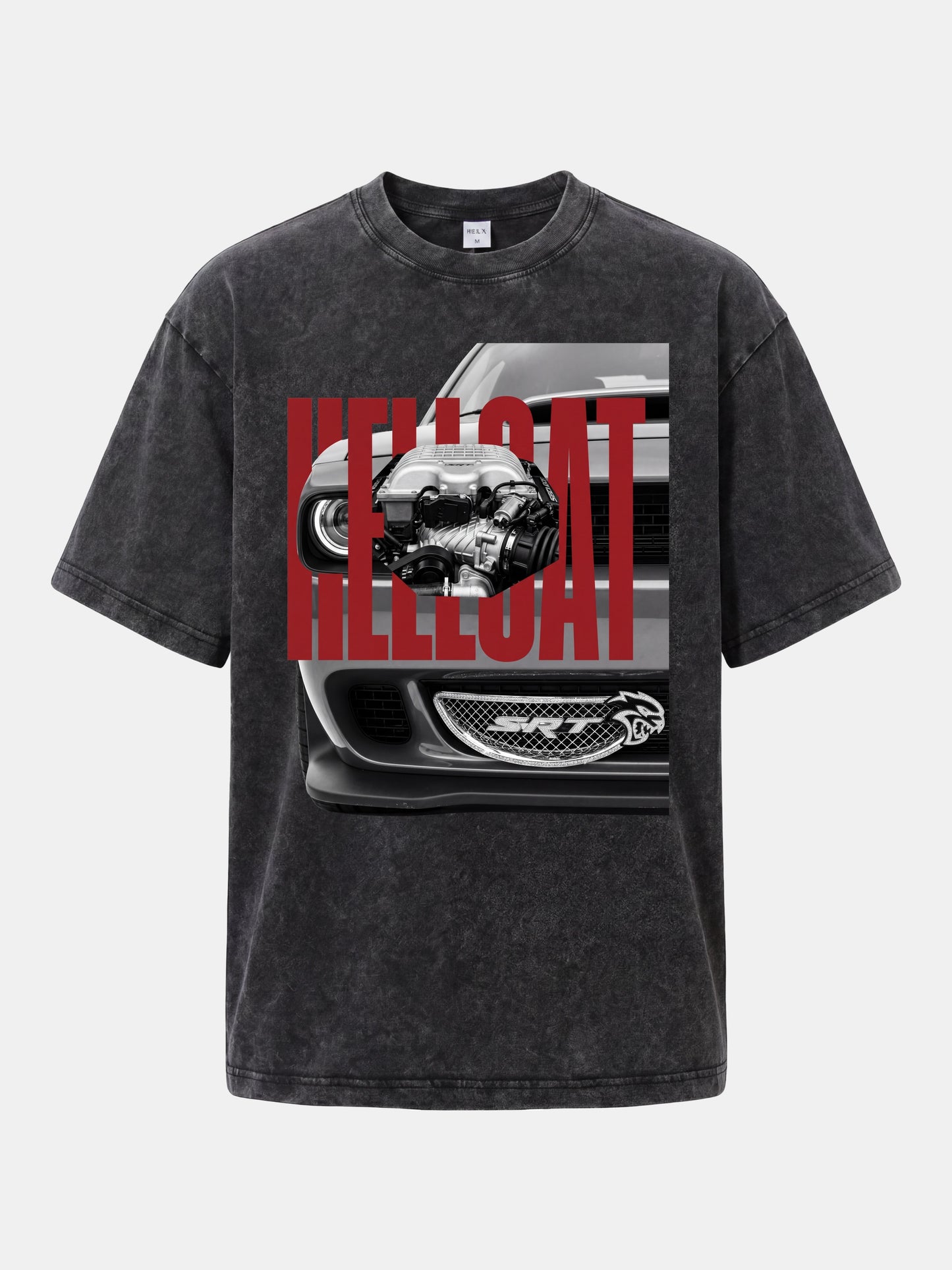 Hellcat Engine Overlay Art Washed T-shirt