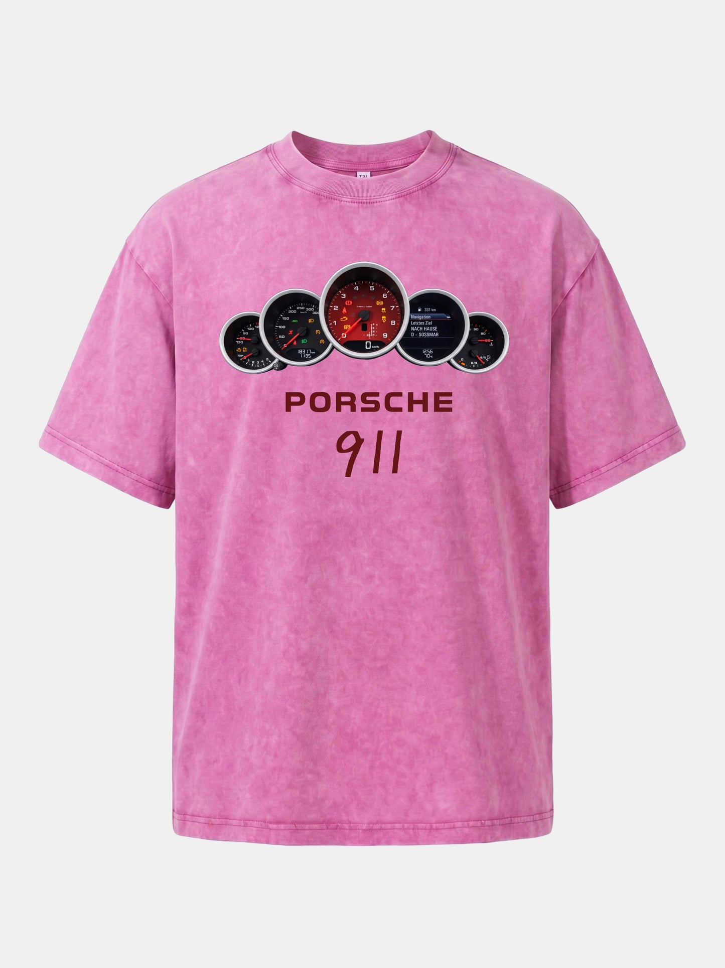 Five Piece Porsche 911 Gauge Cluster Washed T-shirt