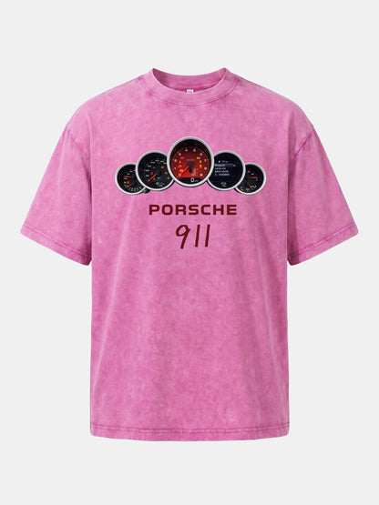 Five Piece Porsche 911 Gauge Cluster Washed T-shirt