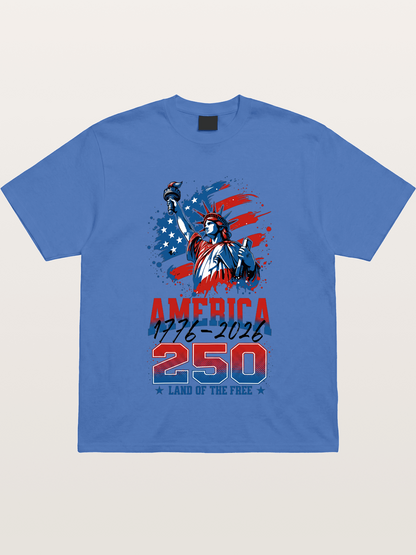 Liberty 250 Years Freedom Print Gildan T-shirt