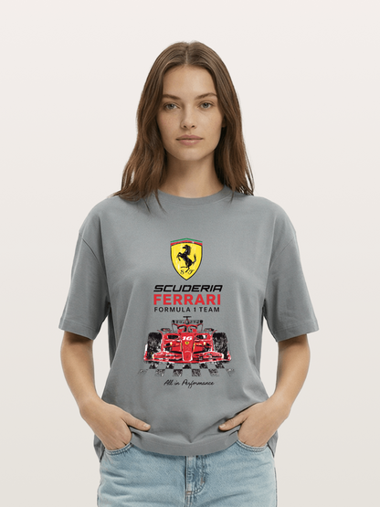 Ferrari F1 Team Racing Poster Gildan T-shirt