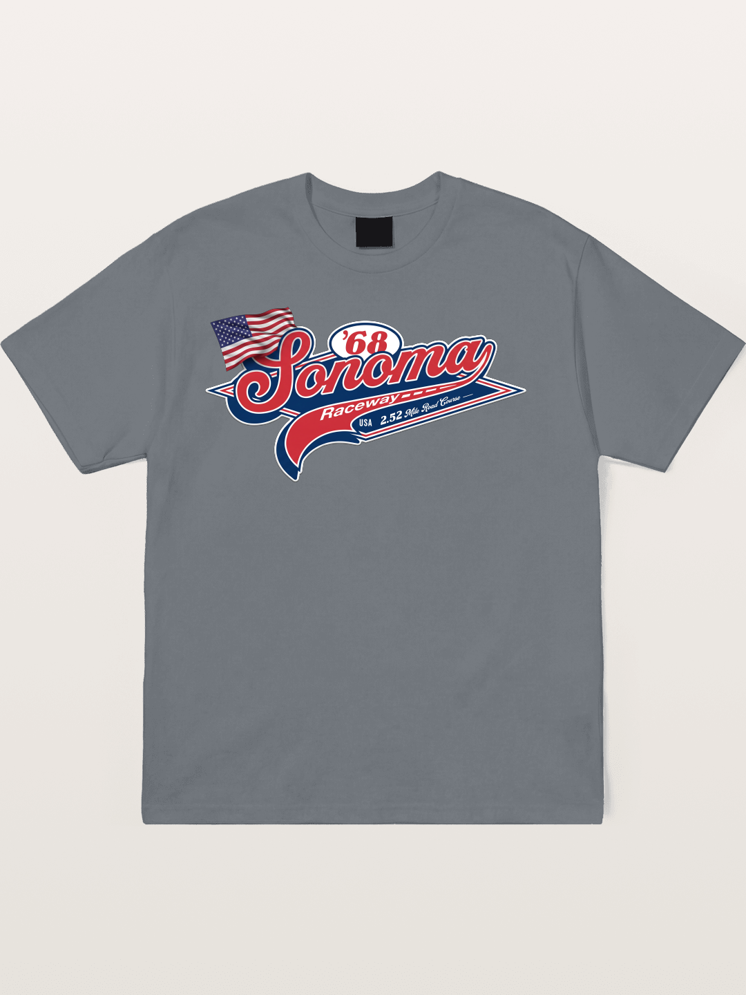 Sonoma Raceway 1968 Vintage Script Cotton T-shirt