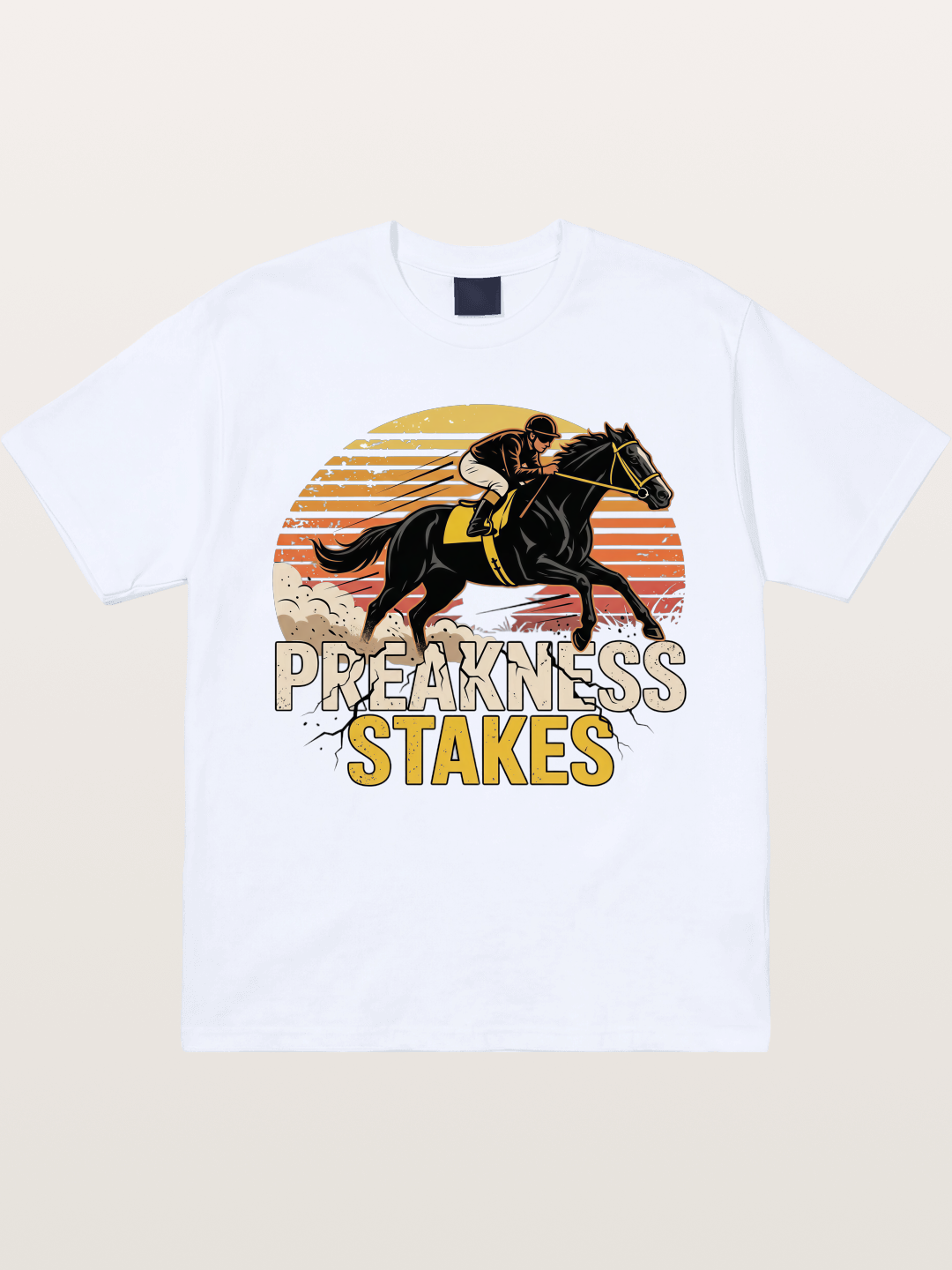 Preakness Stakes Retro Sunset Print Gildan T-shirt