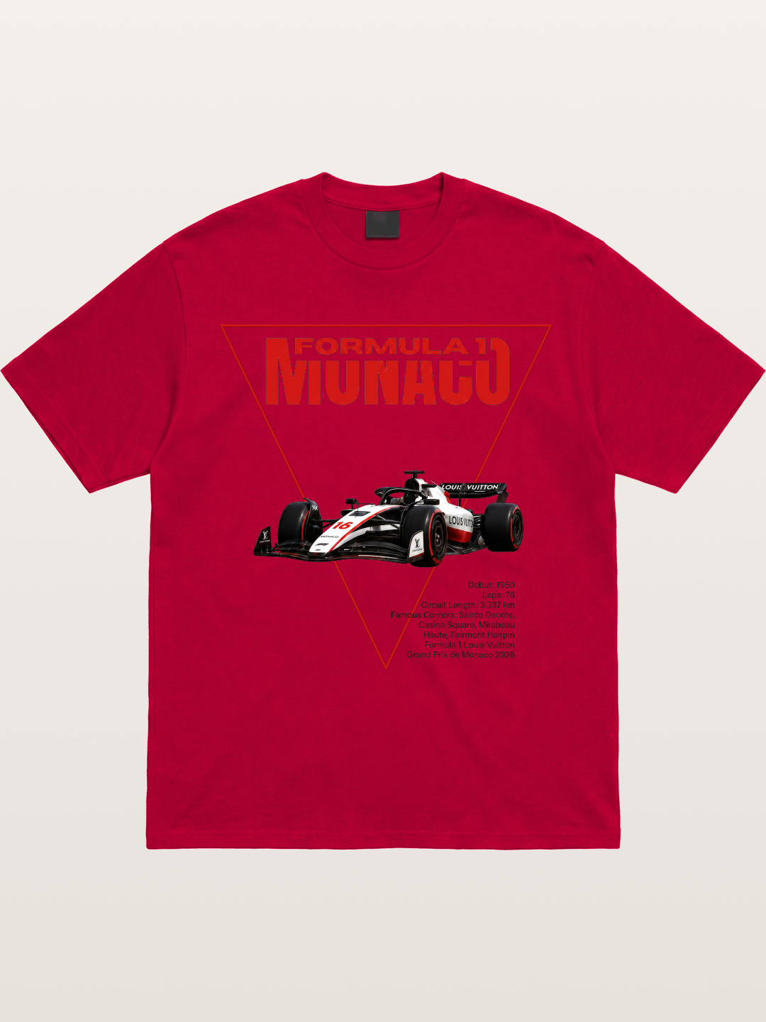 Red Triangle F1 Monaco Artwork Gildan T-shirt