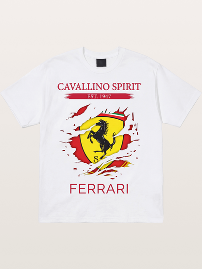 Ferrari 1947 Tear Logo Cotton T-shirt