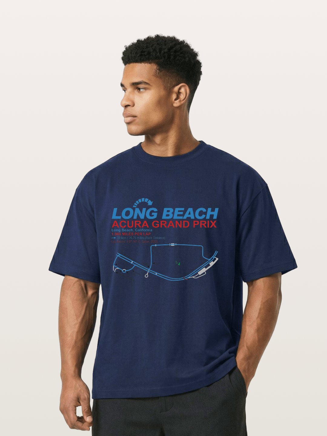 Long Beach Grand Prix Map Gildan T-shirt