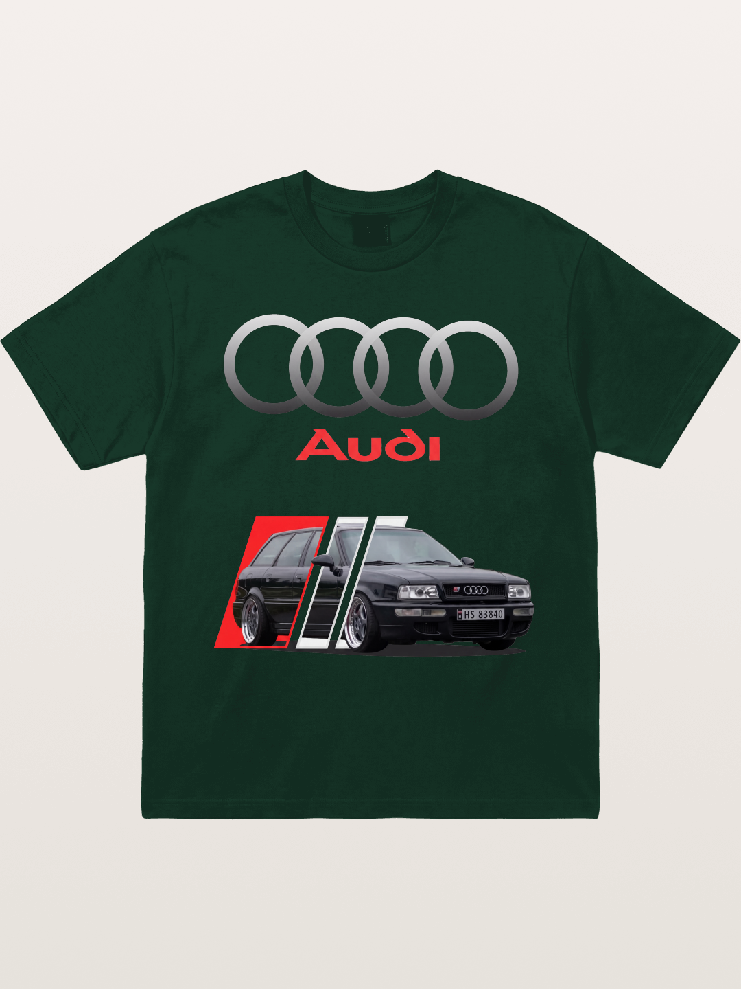 Audi Retro Car Split Design Gildan T-shirt