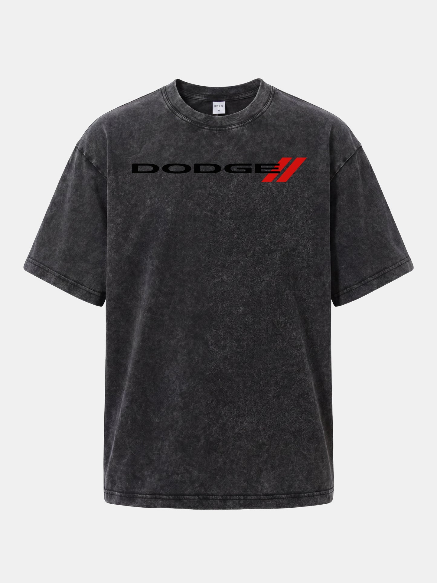 Dodge Red Strip Badge Print Washed T-shirt