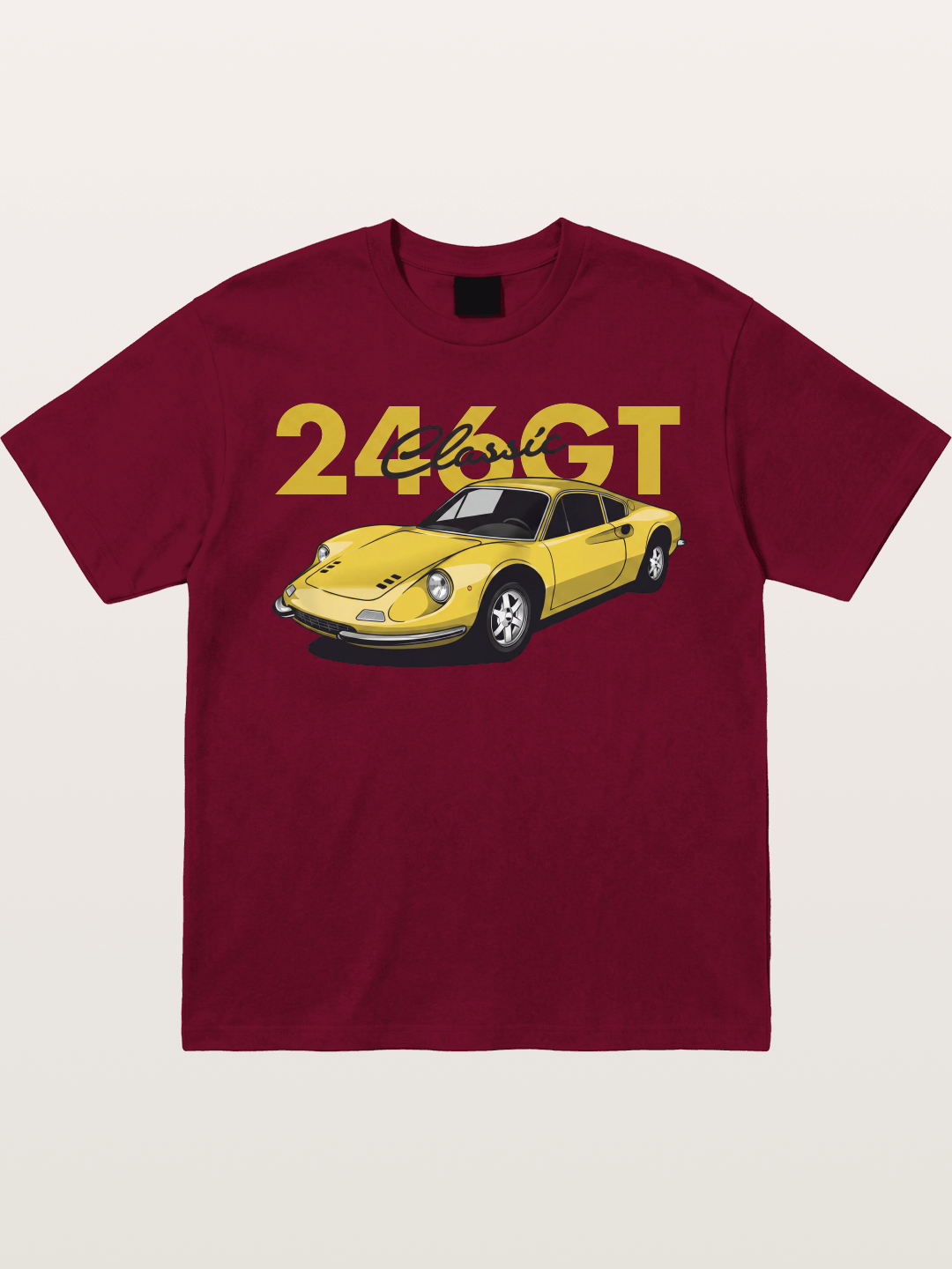 Ferrari 246 GT Classic Yellow Gildan T-shirt